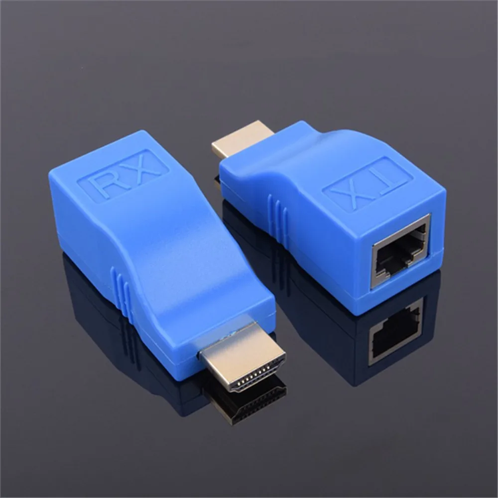 HDMI удлинитель передатчика TX/RX V1.4 HD 30M 4K 1080P по Cat5e CAT6 RJ45 Ethernet кабель для ТВ DVD