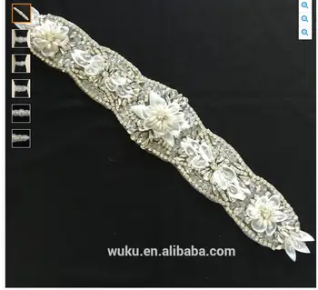 

bridal fabric handmake petals sash patch applique BP-399