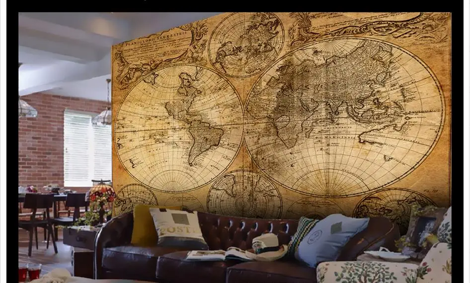 

Customized 3d photo wallpaper for walls 3 d Nostalgia complex ancient world map background wall 3d wall murals wallpaper decor