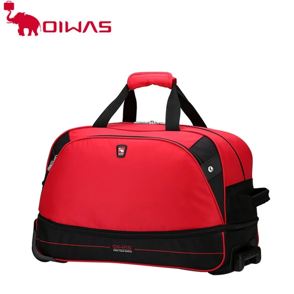                                                                                       OIWAS Trolley Travel Bags 56L Waterproof Foldable Rolling Luggage Zipper Rubber Wheel OCL8001                         