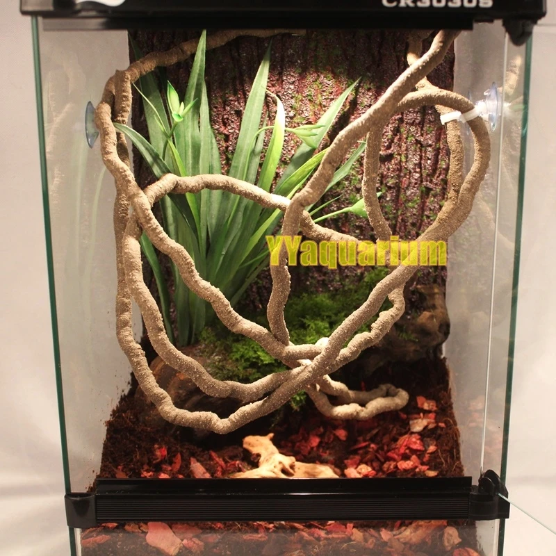 

100 CM Reptile Simulation Vines Pet Habitat Decoration with suction cups for Chameleon,Lizard, Frogs, Snakes and more Reptiles