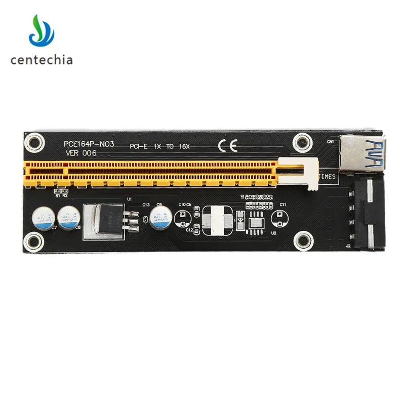 60cm PCI-E Riser 008s 007s 007 006 006c Express 1X 4x 8x 16x Extender USB Riser Adapter Card SATA 4pin 6pin for BTC Mining GHMY