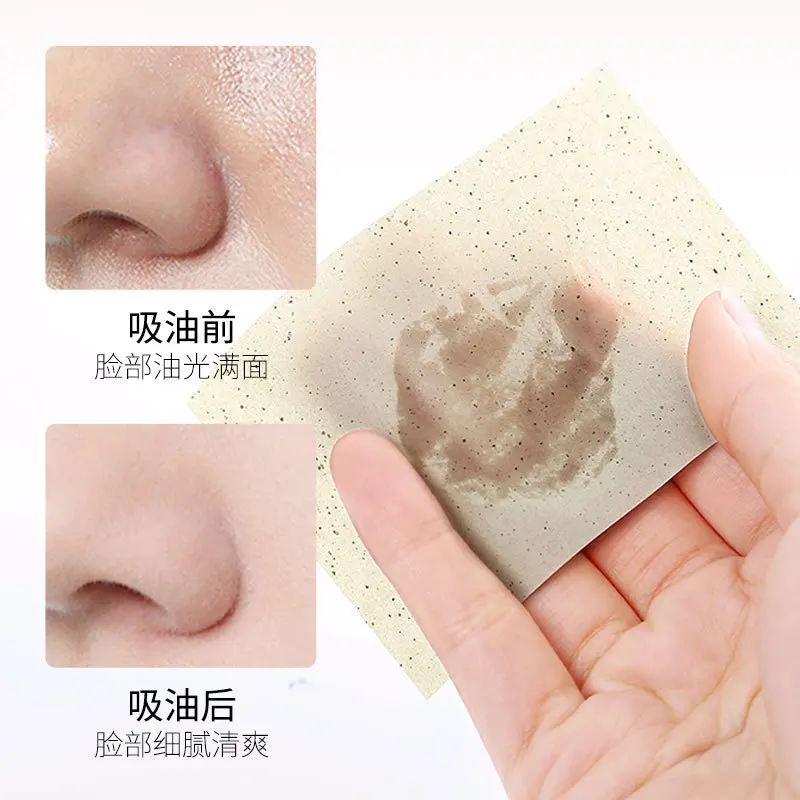 100pcs Portable absorbent paper oil control wipes green tea absorption tablets matcha oily facial blotting matte paper towel