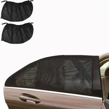 

2pcs Car Sun Visor Side Window Mesh Sun Visor UV Protector Car Protector Black Auto Sunshade Curtain