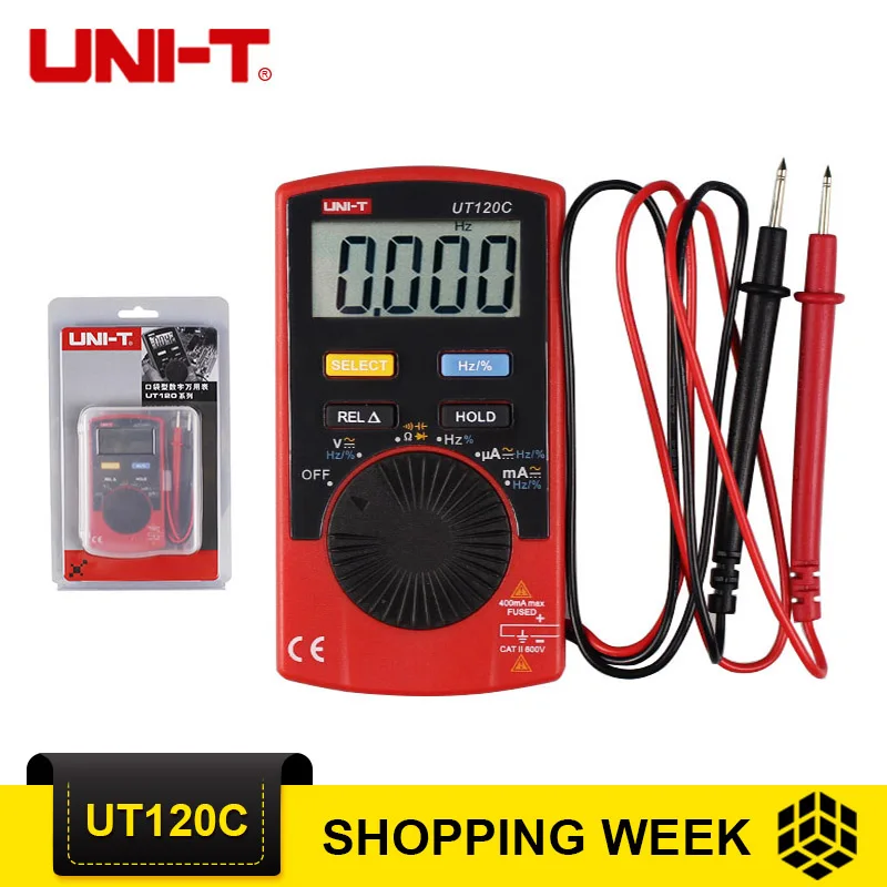 

UNI-T UT120C Auto Range Multitester Portable Digital Multimeter Pocket Size Auto Range AC/DC Voltmeter Ammeter
