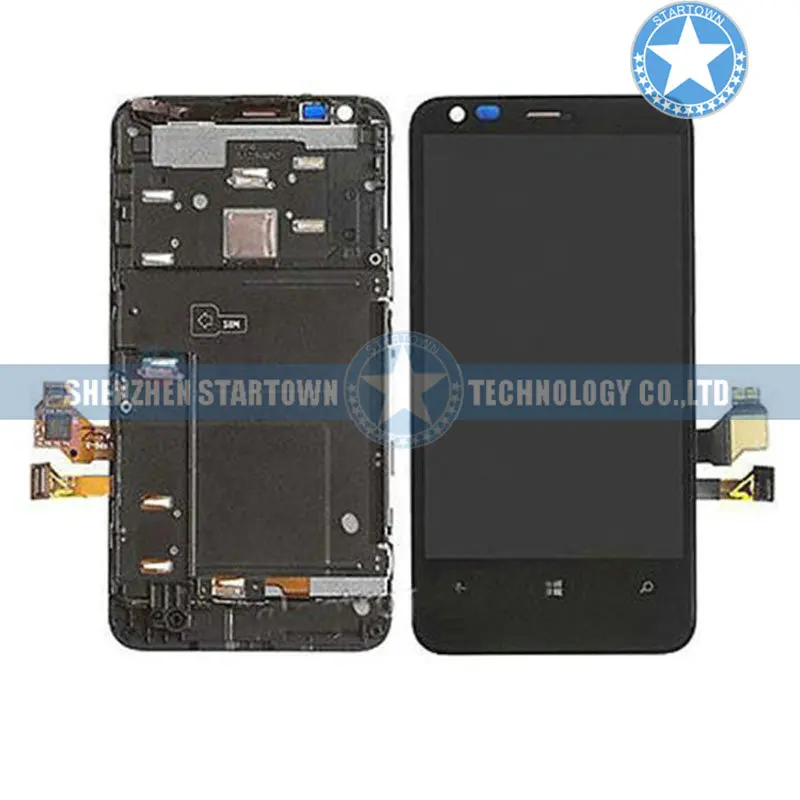 

Original Black LCD display Touch Screen Digitizer Assembly for Nokia Lumia 620 + Frame