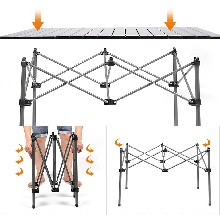 Открытый складной стол-стул Кемпинг Алюминиевый Сплав стол для пикника Водонепроницаемый прочный складной стол семья