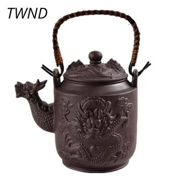 

780CC Dragon Purple Clay Tea Pot Zisha Kettle Kung Fu Drinkware Large Capacity 17.2