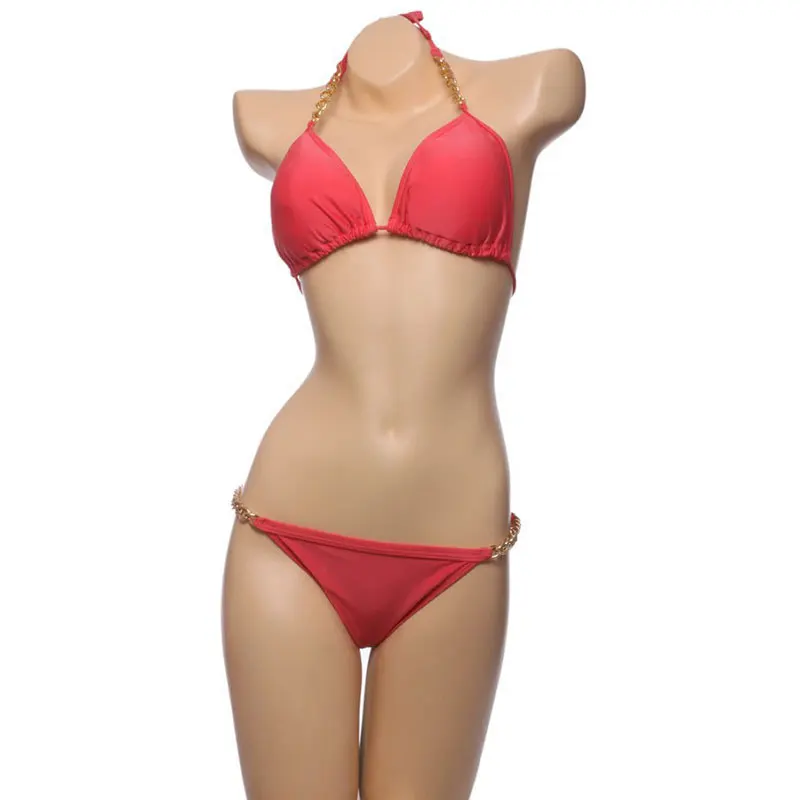 

B012 VS Brand String Bikini Set For Women Sexy Swimsuit Metal Halter Swimwear Beach Wear Bathing Suit Biquini New 2014 Summer