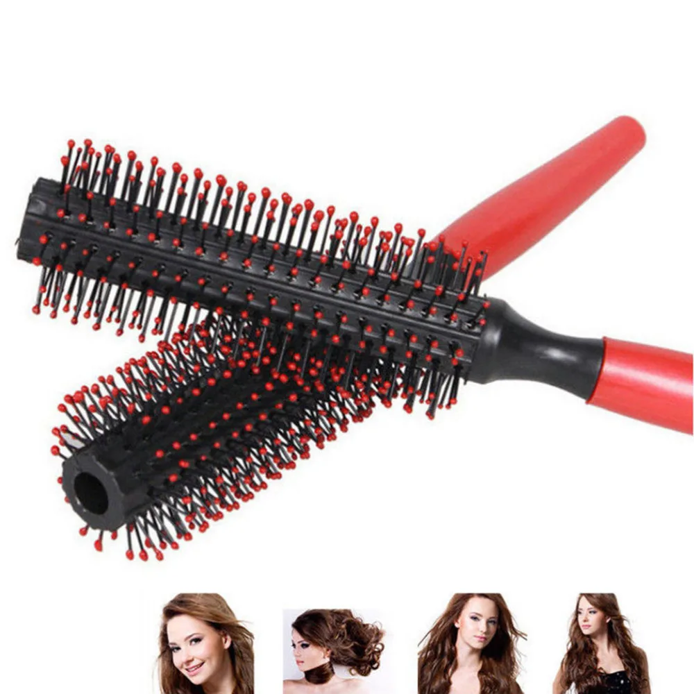 

1PCS New DIY Women Salon Styling Dressing Curling Tool Comb Bristle Round Hair Brush Hairdressing Styling Tools Wholesale