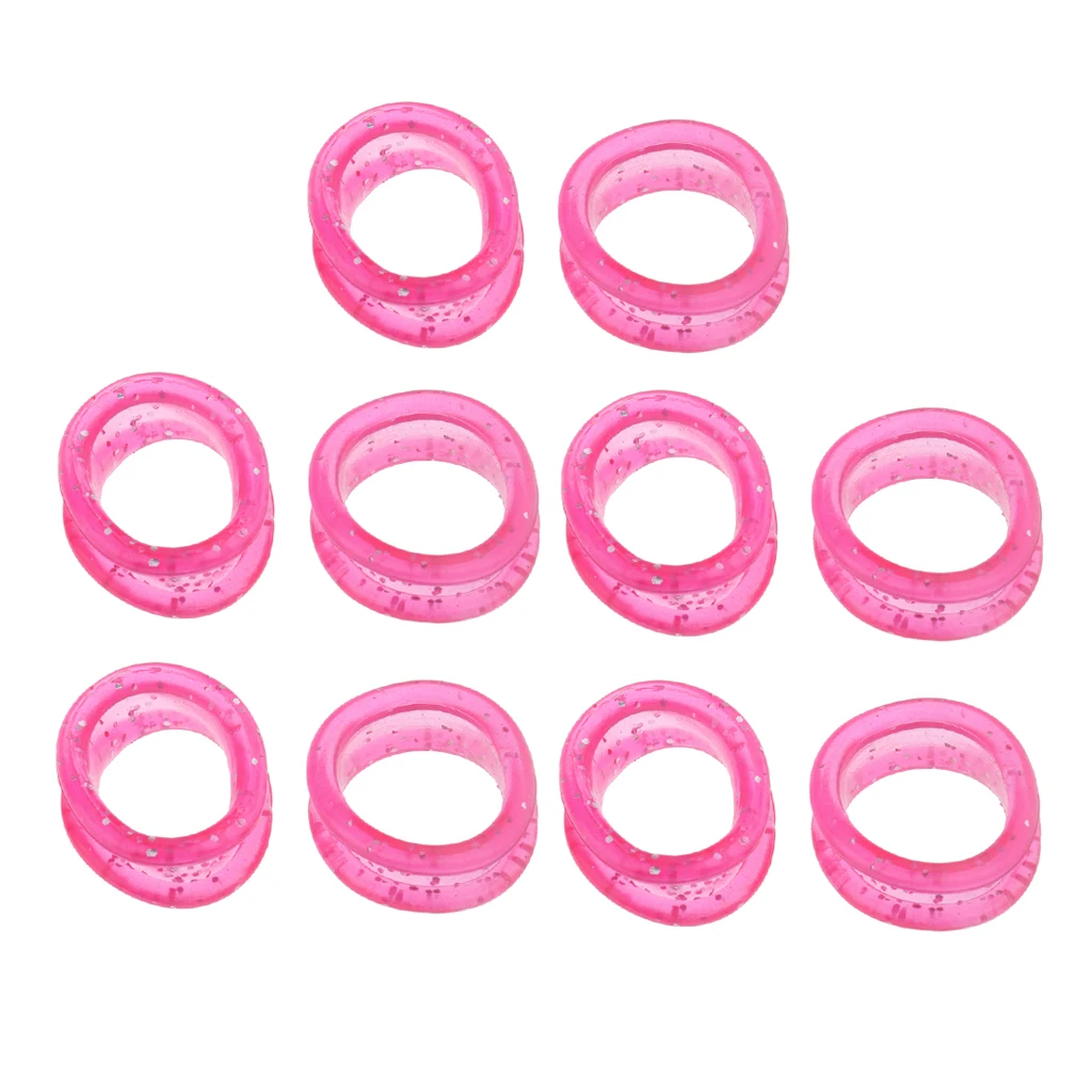 10pcs Silicone Barber Hair Grooming Shears Scissor Finger Ring Grips Inserts Set