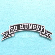 Пользовательские Белый текст метка ленты в форме с вышивкой