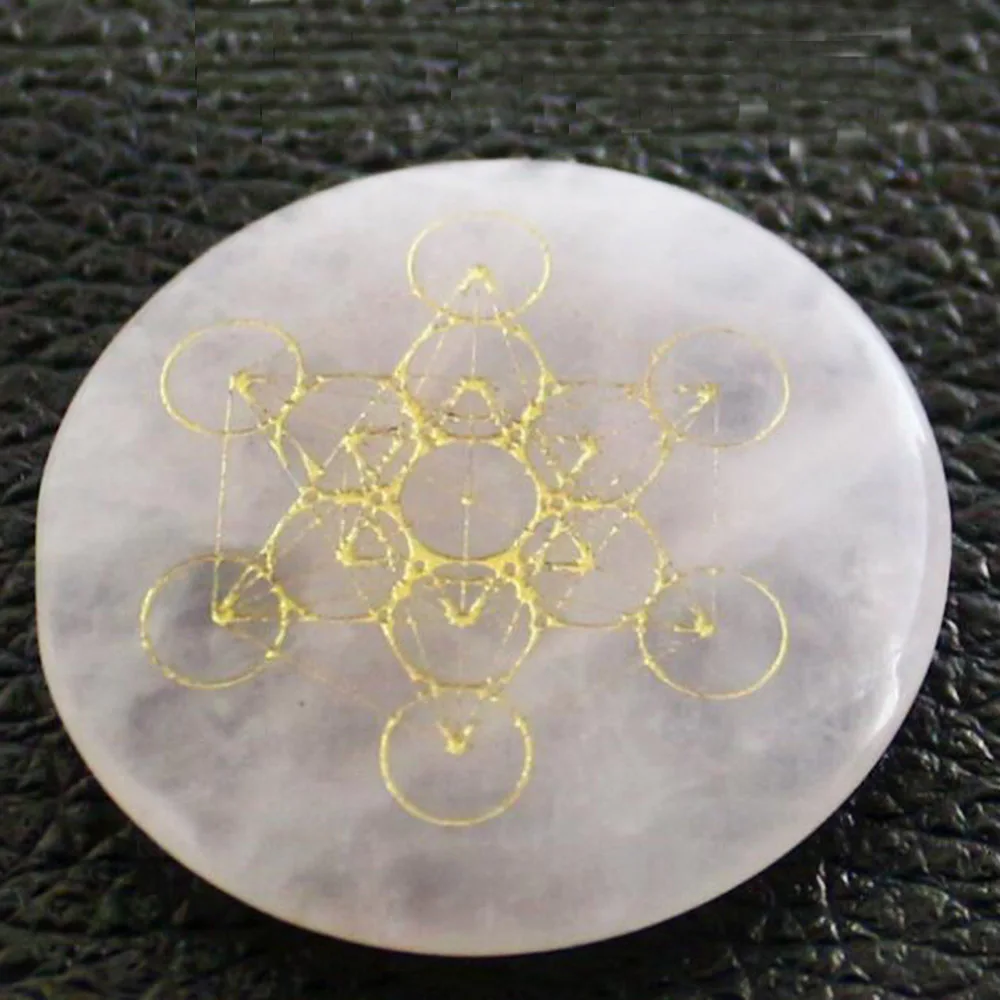 Натуральный кристалл кварца Метатрон куб Сакральная Геометрия искусство цветок жизни энергетическая чакра подвеска целебный Кристалл Камень - Цвет: Rose Quartz