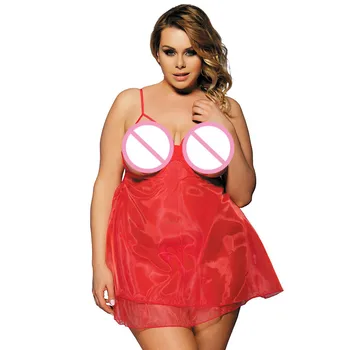 

2018 Sexy Lingerie Women Mini Dress Erotic Costumes Underwear Plus Size 5XL Babydoll Red Heart Bride Wedding First Night Dress