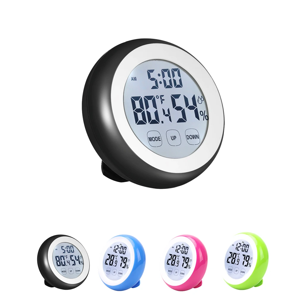 

2018 New Digital Thermometer Hygrometer Temperature Humidity Meter Alarm Clock Touch Key with Backlight