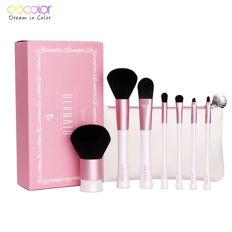 

7pcs Makeup Tools Kit Pink and White Makeup Brushes With Bag and Nice Gift Box Professional Makeup Brush Set