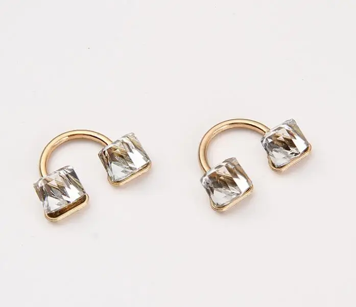 

Fashion Golden Plated Rhinestone U Shape Shoes Decoration