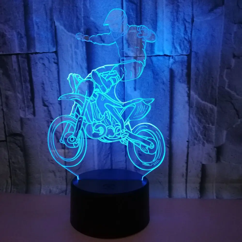 Специальные эффекты внедорожный мотоцикл 3d огни красочный сенсорный