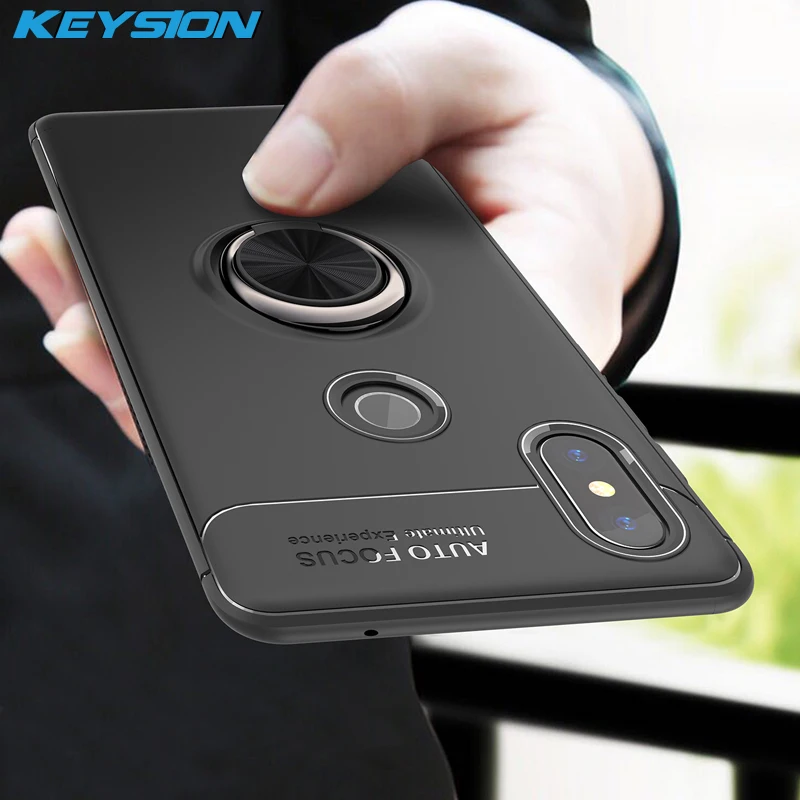 Роскошный чехол KEYSION с кольцом-держателем для телефона Xiaomi Mi Mix 2S магнитная