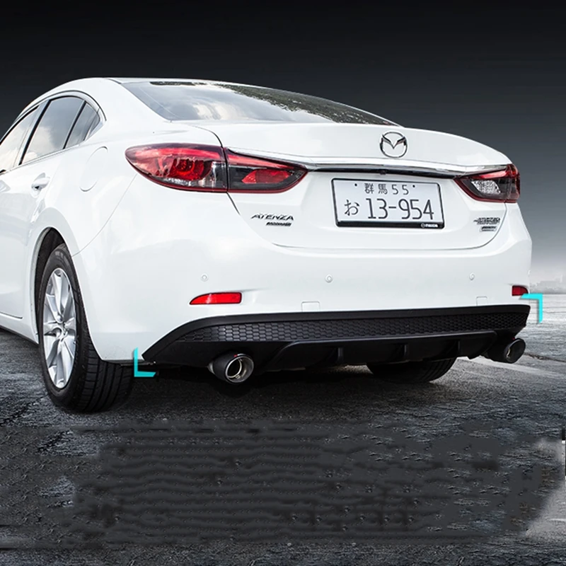 

For Mazda 6 M6 Atenza 2014-2017 ABS Plastic Black Rear Spoiler Diffuser Bumper Guard Protector Skid Plate Bumper Cover