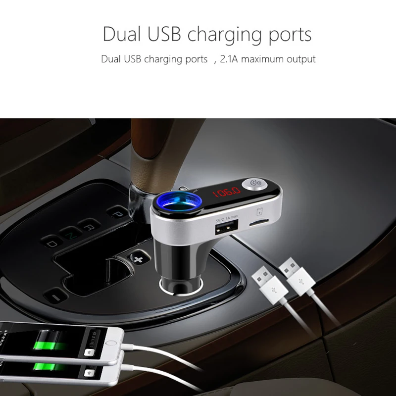 STOD Dual USB Автомобильное зарядное устройство Bluetooth 2.1A прикуриватель Mirco SD/TF карта Mp3 плеер FM для iPhone iPad samsung huawei LG AUX