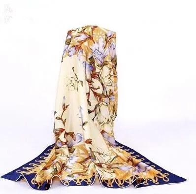 Шелк цветок шарф мягкая Пашмина для женщин высокое качество