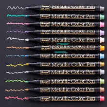 12 цветов, мягкая кисть, металлический маркер, сделай сам, скрапбукинг, рукоделие, ручка, художественный маркер, ручка для канцелярских принадлежностей, школьные принадлежности