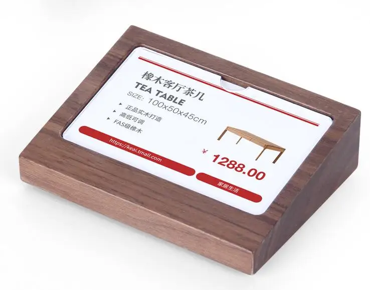 ##BUY Desk Name Card Display Rack Table Sign Price Tag Display Stand Shelf Talker Acrylic Cover Signage Plate Slope Wood Block Frame
