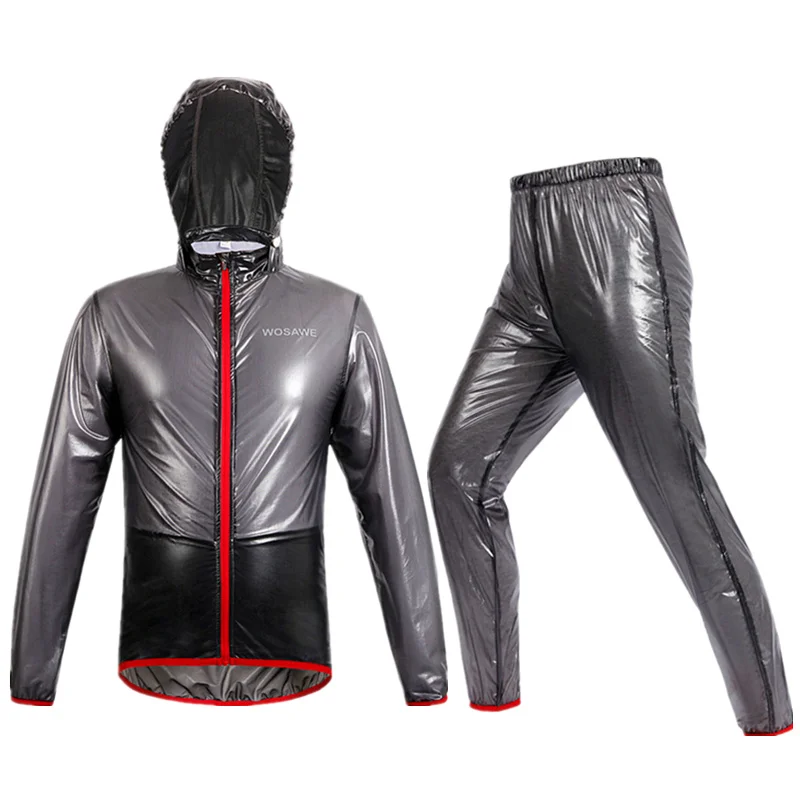 Men's Women's Windproof Waterproof Cycling Jacket Pants Set Sports
