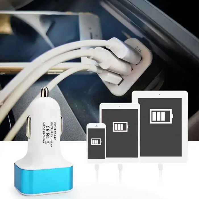 Универсальный тройной USB адаптер для быстрой зарядки автомобиля USB разъем 3 порта автомобильное зарядное устройство 2.1A 2.0A 1.0A для iPhone 6 Plus samsung S7 M8617