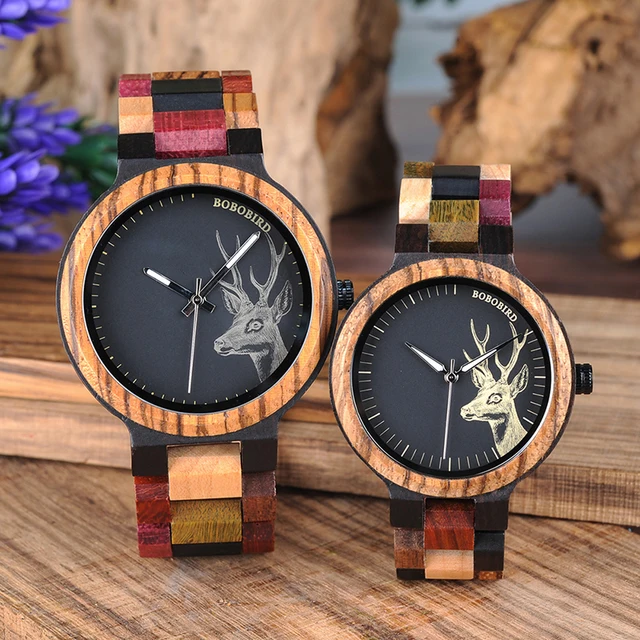 BOBO BIRD Couple Wooden Watches Men Women Quartz Lover's Wrist watch Ladies Elk BOBO BIRD Couple Wooden Watches Men Women Quartz Lover's Wrist watch Ladies Elk