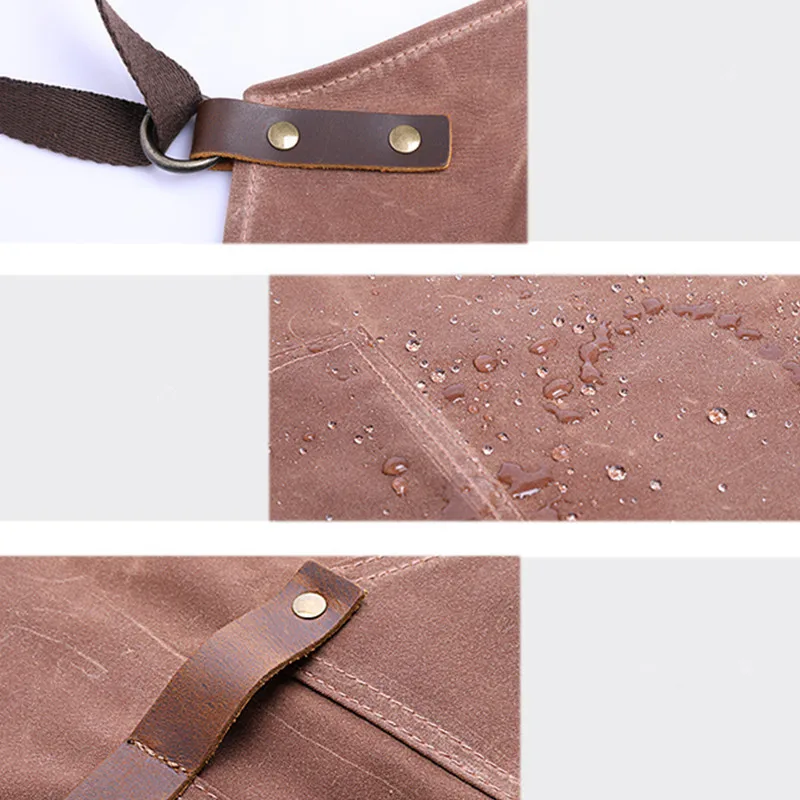 Waxed Canvas Apron Crossback Cotton Strap D95-13