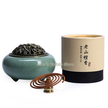 

Suit Holder+Burner+Incense Longquan Celadon Ceramic Incense stove porcelain Burner Holder Furnace Censer Sticks incense coils