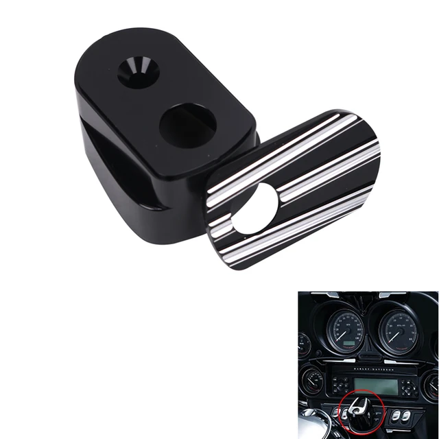 Black Aluminum Motorcycle Ignition Switch Cover Cap for Harley Davidson