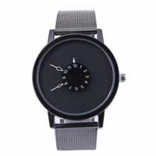 Nouveau mode femmes hommes quartz creative montre simple unique étudiants montre visage conception maille bande montre-bracelet fille casual horloge heure