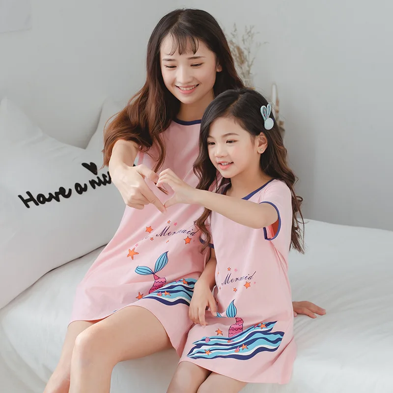 

Mother Daughter Nightgowns Girls Princess Dress Kids Pyjamas Family Matching Clothes Women Sleepwear Baby Pajamas Family Look