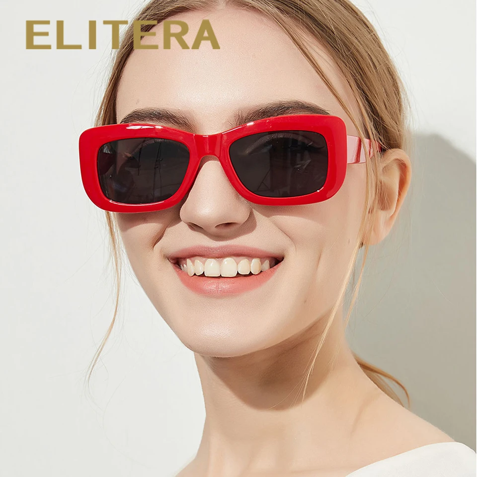 ELITERA винтажные Квадратные Солнцезащитные очки для женщин брендовые дизайнерские