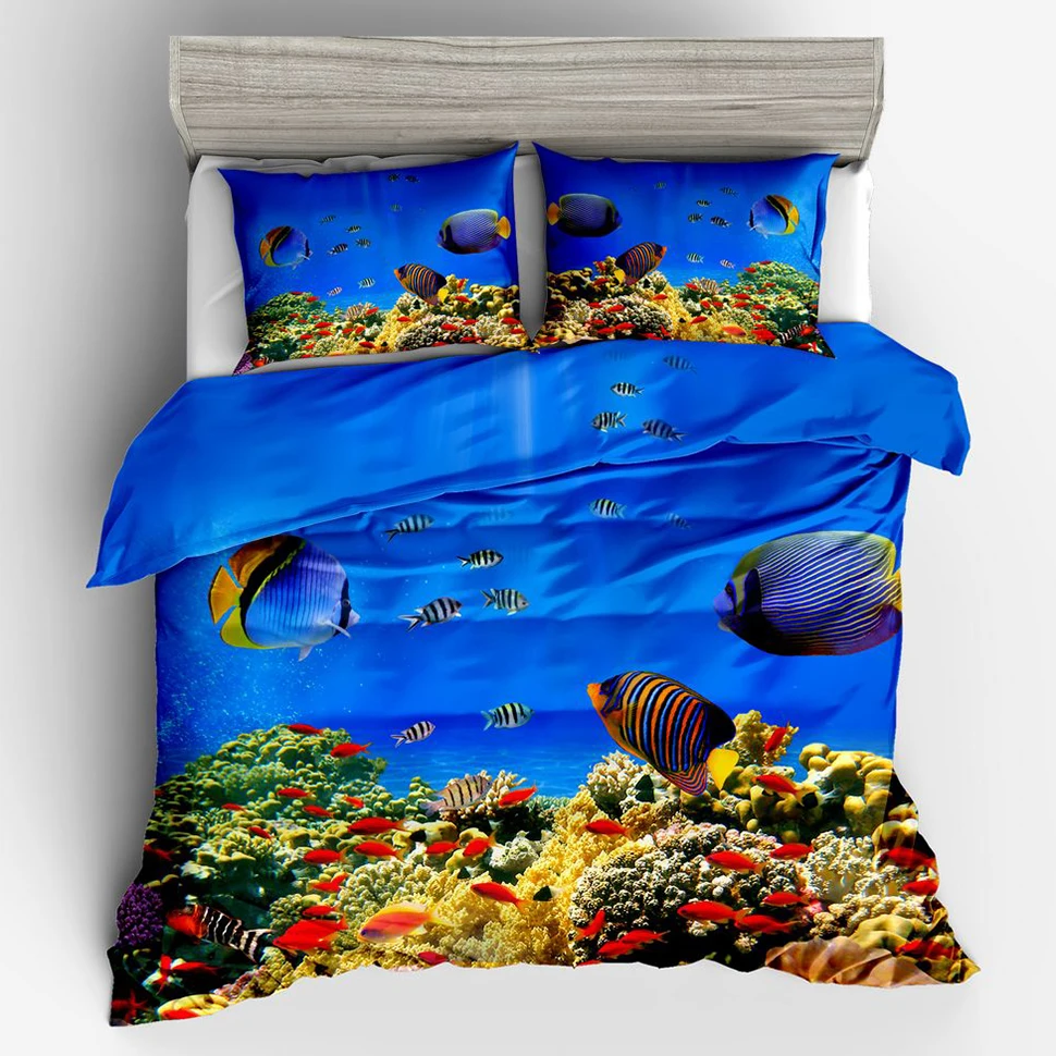 

Deep Ocean Animal, No PS, Real 3D Luxury Bedding Duvet Cover Set Pillowcase Kids Touched Twin Full Queen King Size