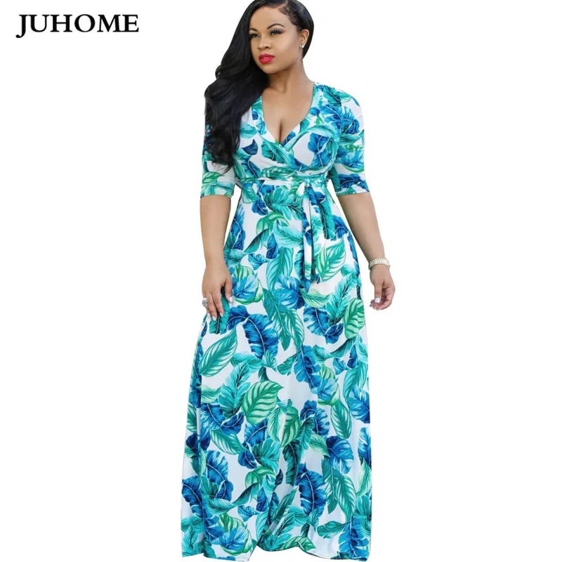 

Women Boho Maxi Dress 2018 New AUTUMN Style floral Print Long Dress Feminine Floor Length Gown big/plus size 3XL flower vestidos