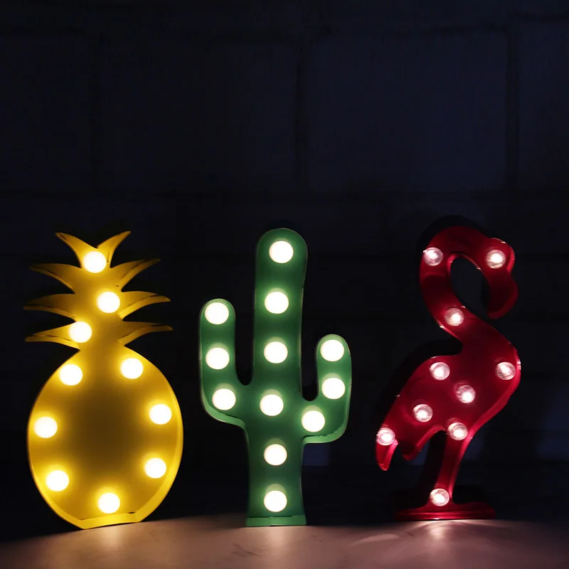 

Adeeing 3D Desk Lamp Cartoon Pineapple/Flamingo/Cactus Modeling Table Night Light LED Lamp Home Office Decoration Gifts