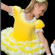 Ограниченное количество гимнастических трико Профессиональный балетная пачка Детский костюм женские балетные танцевальные платья латинская одежда желтое представление