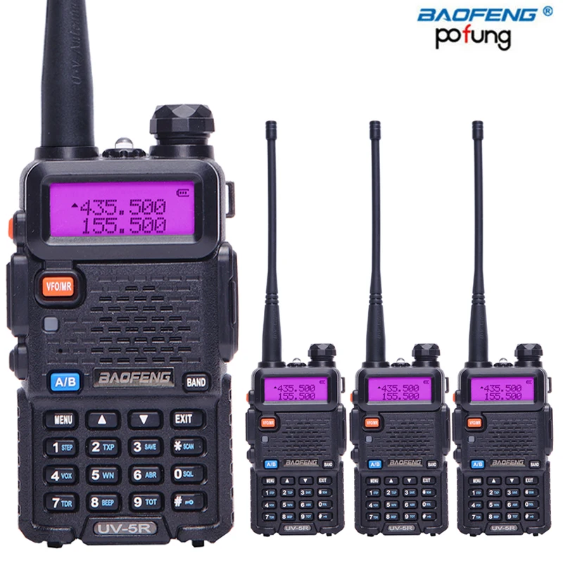 

4Pcs/lot Baofeng UV-5R Walkie Talkie Ham Radio UHF&VHF 136-174MHz&400-520MHz 128 Dual Band Two Way Radio 5W HF Transceiver Rated