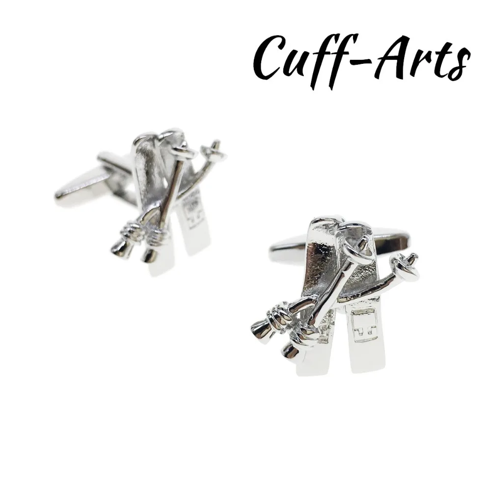 

Cufflinks for Men Skis and Poles Skiing Cufflinks Mens Cuff Jewelery Mens Gifts Vintage Cufflinks by Cuffarts C10293