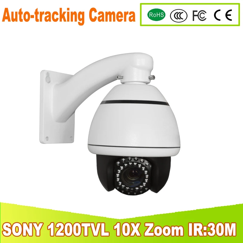 

YUNSYE mini high outdoor Auto -tracking Speed Dome ir:25m 1/3 sony CCD 1200tvl 10X speed dome camera Auto -tracking PTZ camera
