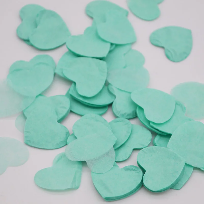 1000pcs/Pack Multicolor Heart Shape Pink Blue Peach Paper Confetti Party Wedding Table Decoration Birthday Party Decorative 10g - Цвет: HC16mint green