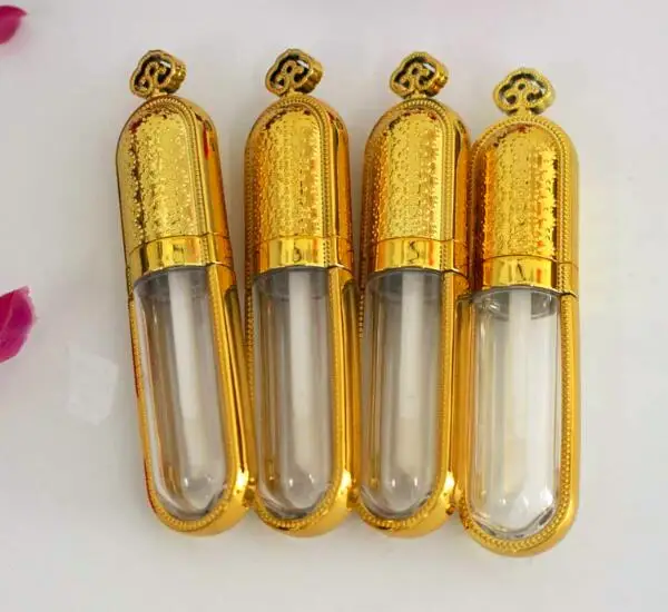 

10pcs/lot empty Plastic 6ml gold crown lip gloss tube