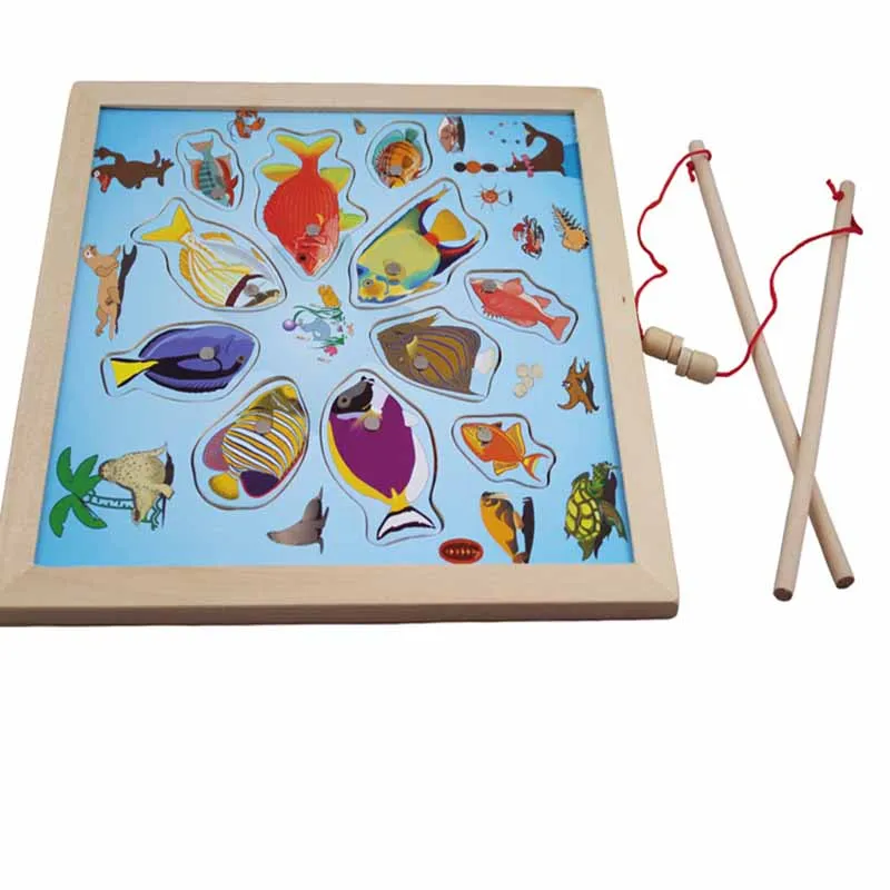 Fishing Puzzle 3d Wooden Toys For Toddlers Kids Children Educational