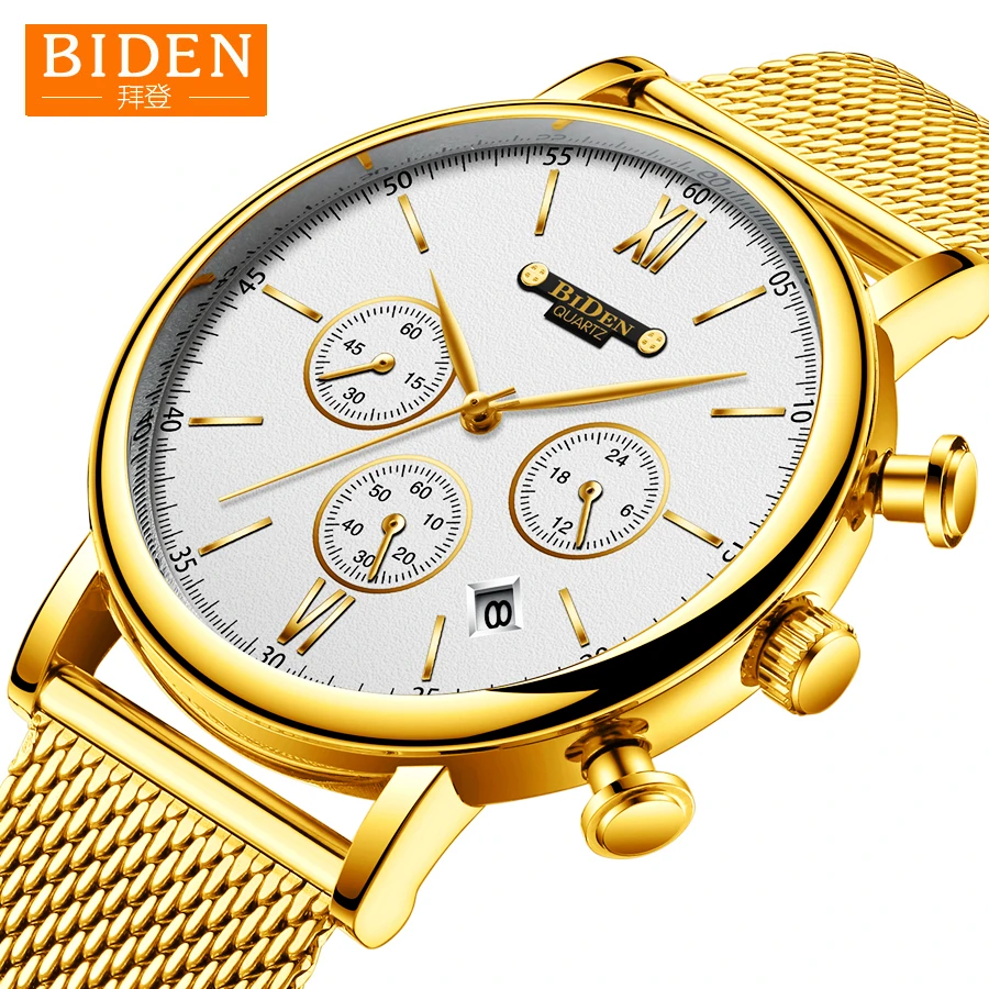 

2018 Watches Men BIDEN Top Brand Luxury Stainless Steel Watch Drop Shipping Male Quartz Casual Men's Wrist Watch Hotsale