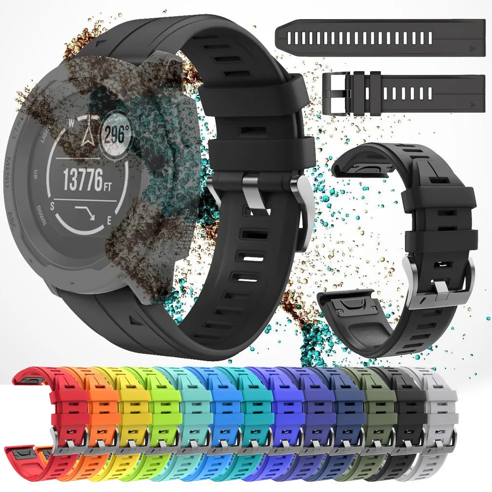 

New Sport Silicone Strap for Garmin Instinct Quick Release Fashion Replacement Strap Easy Fit Watch Band freeship l1101#1