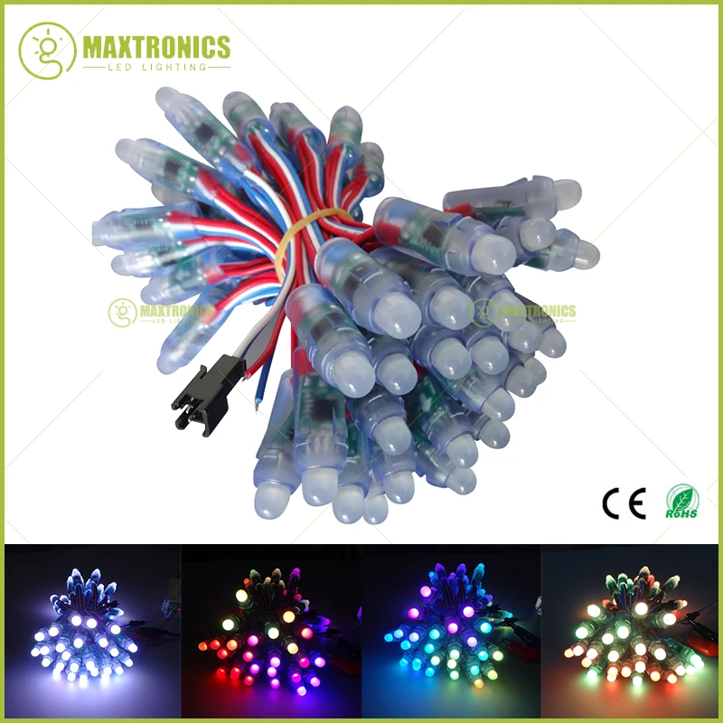 

50 pcs/lot 12mm WS2811 2811 IC RGB Led Module String Waterproof DC12V Digital Full Color LED Pixel Light Free shipping